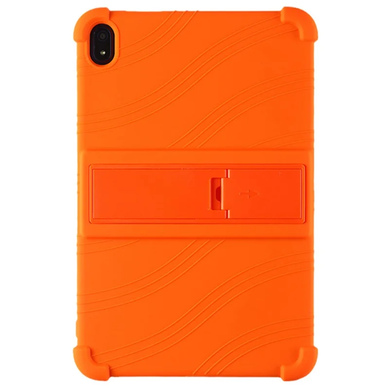 Guscio flessibile in silicone per tablet Nokia T20 con supporto per supporto pieghevole - Arancione