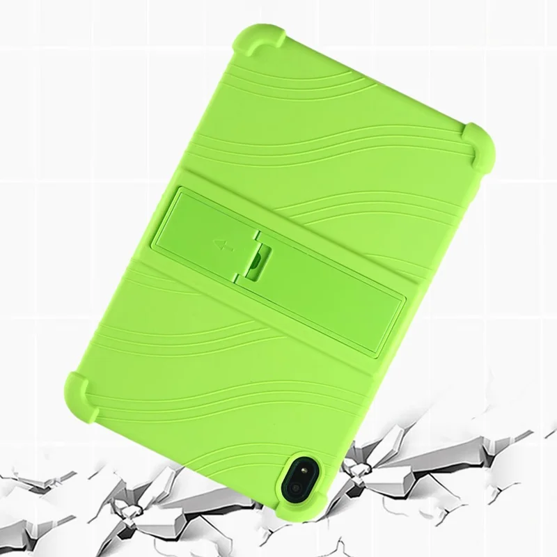 Guscio Flessibile in Silicone per Nokia T20 Cover con Supporto Pieghevole - Viola