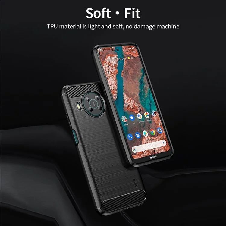 MOFI JK TPU Series-1 for Nokia X100 Phone Case Carbon Fiber Texture Soft TPU Brushed Surface Cover - Black