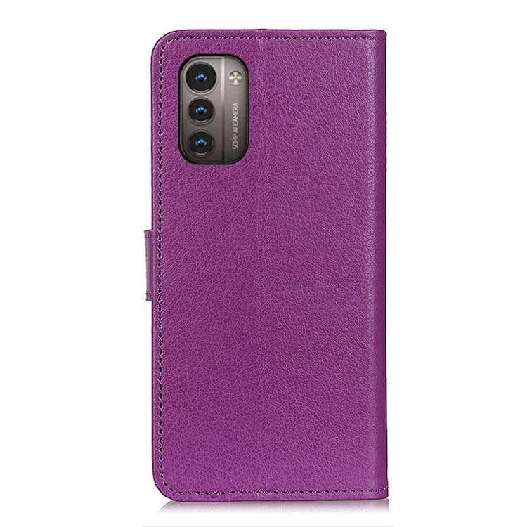 For Nokia G11/G21 Litchi Texture PU Leather Case Wallet Stand Drop-resistant Phone Cover - Purple