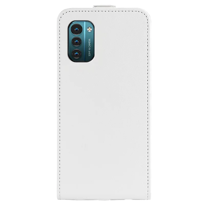 For Nokia G11 / G21 Crazy Horse Texture PU Leather Vertical Flip Case Magnetic Clasp Protective Cover with Card Holder - White