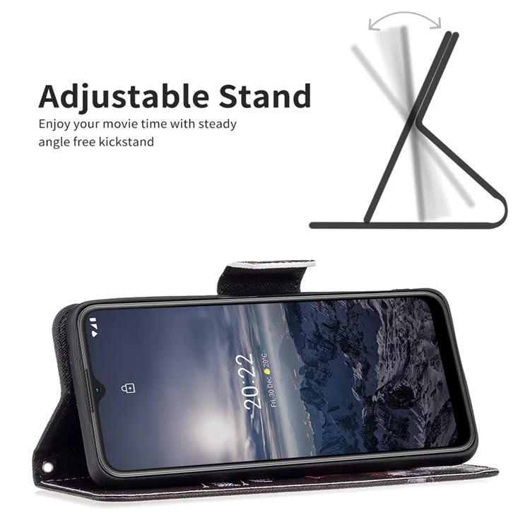 For Nokia G21 / G11 Phone Case Pattern Printing PU Leather Wallet Stand Cover - Bear