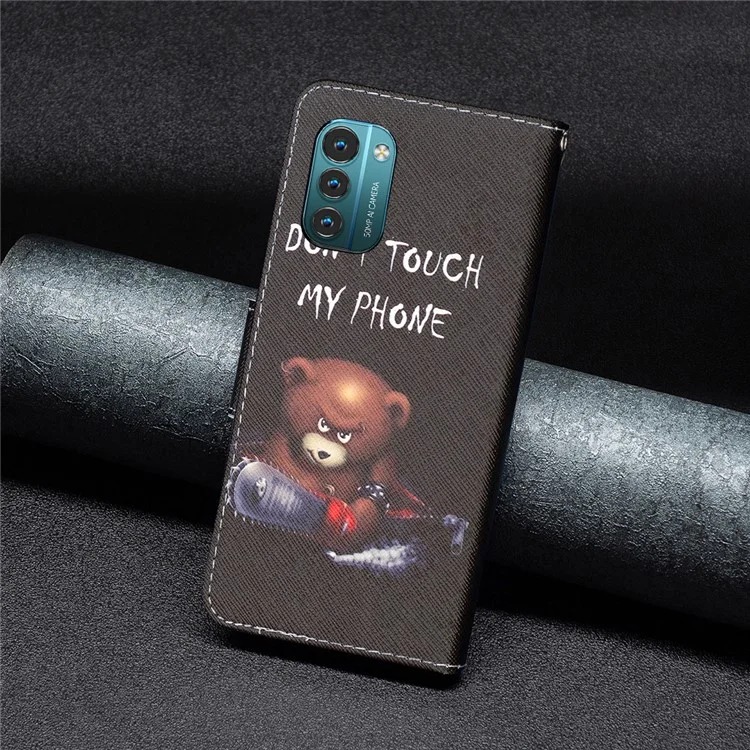 For Nokia G21 / G11 Phone Case Pattern Printing PU Leather Wallet Stand Cover - Bear