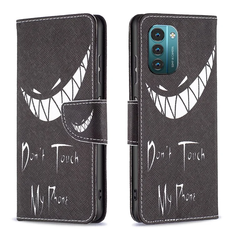 For Nokia G21 / G11 Phone Case Pattern Printing PU Leather Wallet Stand Cover - Grin
