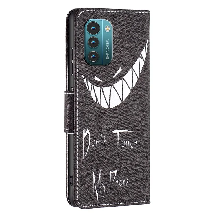 For Nokia G21 / G11 Phone Case Pattern Printing PU Leather Wallet Stand Cover - Grin