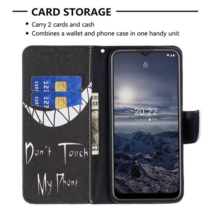 For Nokia G21 / G11 Phone Case Pattern Printing PU Leather Wallet Stand Cover - Grin