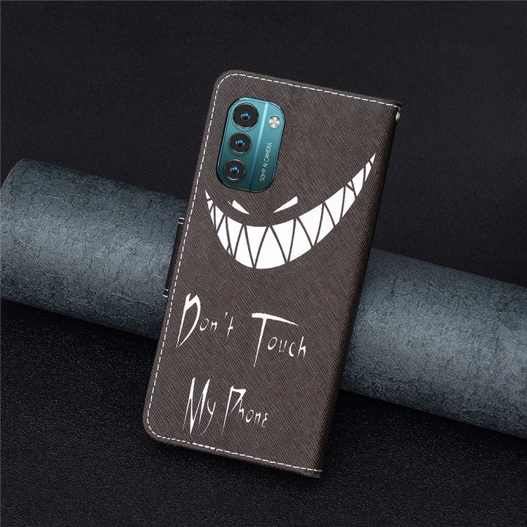 For Nokia G21 / G11 Phone Case Pattern Printing PU Leather Wallet Stand Cover - Grin