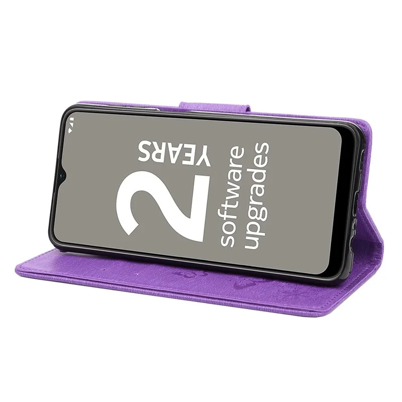 Shockproof Wallet Phone Case for Nokia G21 Protective Folio Flip Cover Butterfly Flower Imprinted Leather Phone Protector with Stand - Purple