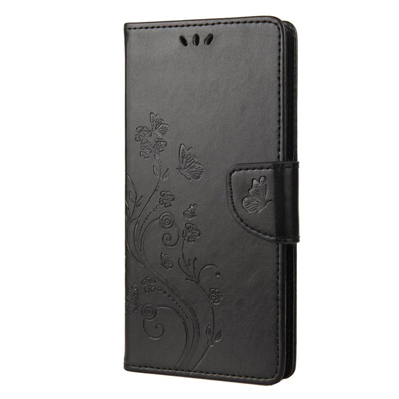 Butterflies Imprinted Wallet Phone Case for Nokia G21 Shockproof Folio Flip Cover Stylish Leather Phone Shell with Stand - Black