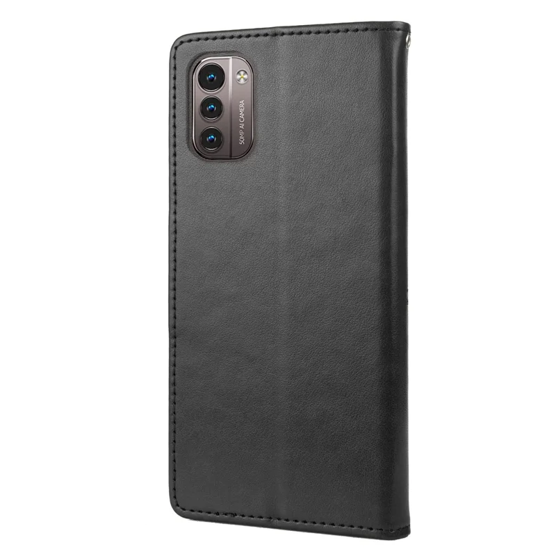 Butterflies Imprinted Wallet Phone Case for Nokia G21 Shockproof Folio Flip Cover Stylish Leather Phone Shell with Stand - Black