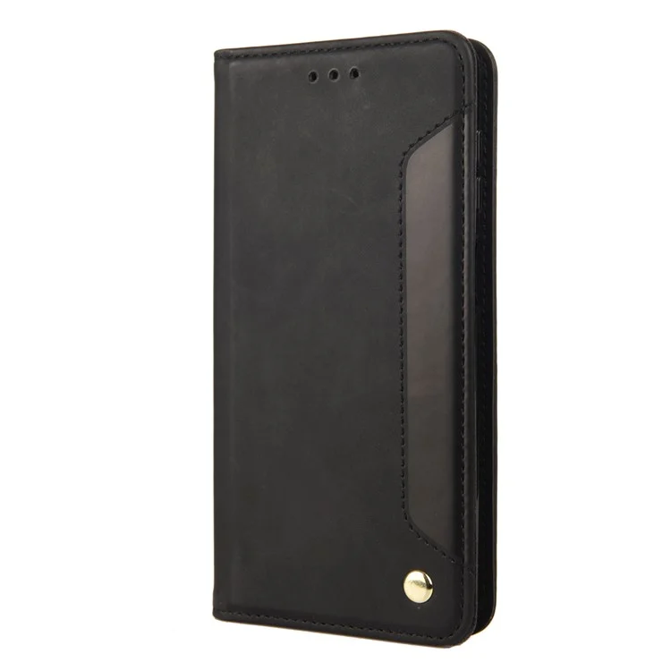 Business Style Wallet Phone Case for Nokia G21 Shockproof Stand Folio Flip Cover Splicing Leather Shell with Wallet - Black