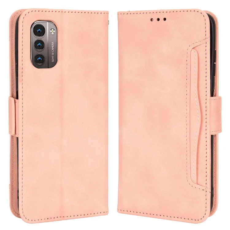 Para Nokia G21 / G11 Magnetic Multi-functional Flip PU Leather Case Wallet Book Stand Folio Card Holder Phone Cover - Pink