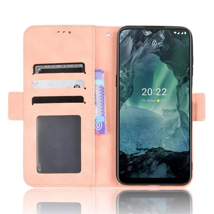 Para Nokia G21 / G11 Magnetic Multi-functional Flip PU Leather Case Wallet Book Stand Folio Card Holder Phone Cover - Pink
