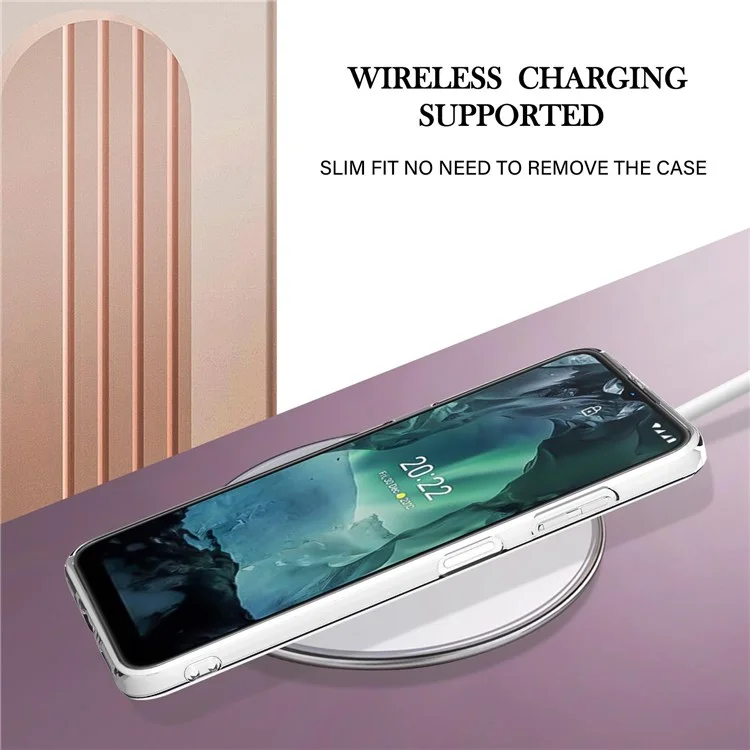Para Nokia G21/G11 YB IMD Series-1 Capa de proteção de borda de TPU macio com padrão de mármore floral resistente a arranhões e eletrodeposição - Nunca pare de sonhar