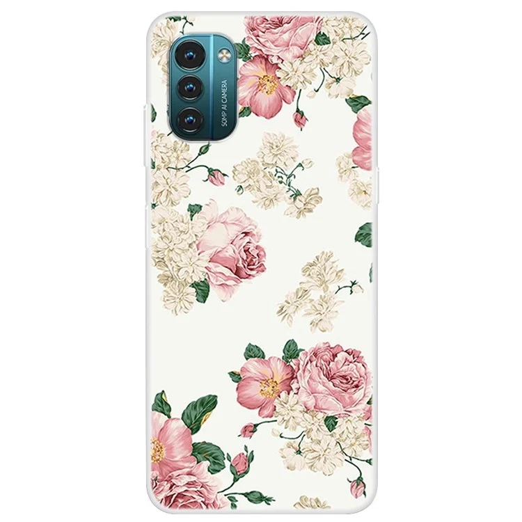 Für Nokia G21/G11 Musterdruckweiche TPU-Handyhülle Anti-Scratch Protective Back Cover - Blume