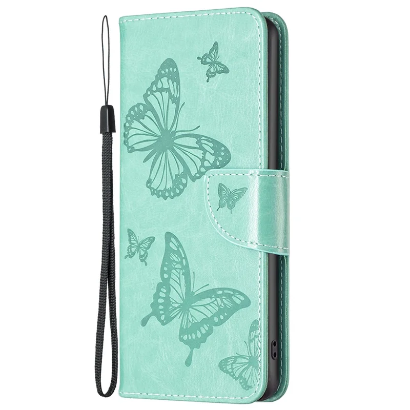 Para Nokia G11/G21 BF Imprimindo Padrões Série 4 Série 4 Butterflies Caso de Armazenamento Impressão da Carteira de Proteção Full Style Shell Shell - Verde