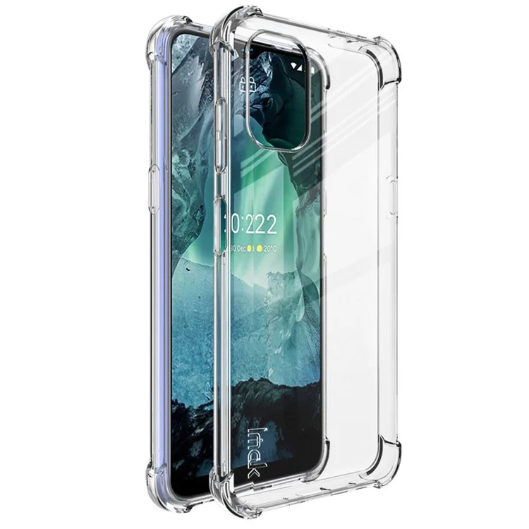 IMAK Airbag Drop-proof Case for Nokia G11/G21, Anti-scratch Wear-resistant Transparent Soft TPU Phone Cover with Screen Film - Transparent