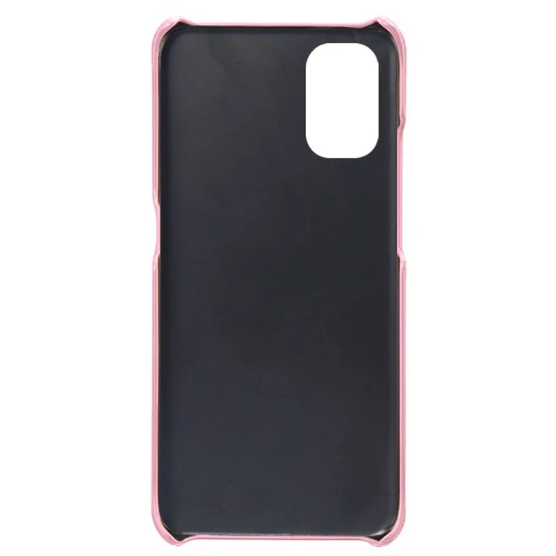 For Nokia G21/G11 Phone Cover Scratch-resistant Textured PU Leather Coated PC Phone Case - Rose Gold