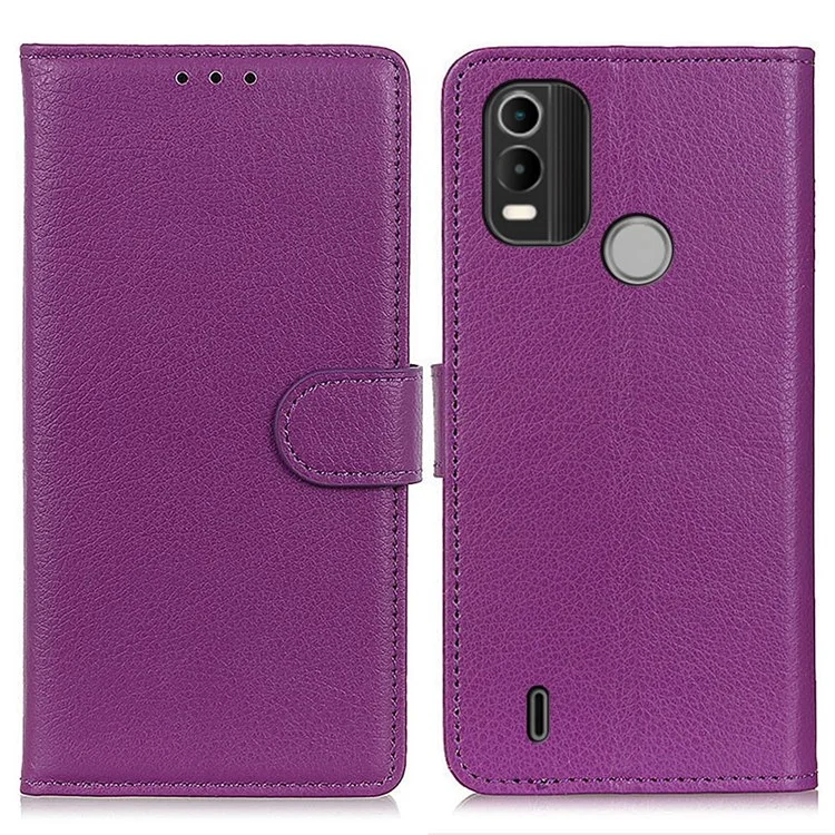 Для Nokia C21 Plus Litchi Texture Wallet Case PU - Пурпурный