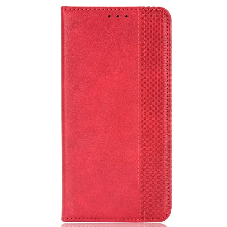 For Nokia C21 Plus Retro Surface Anti-Scratch Wallet Leather Phone Case Mobile Phone Protector with Stand - Red