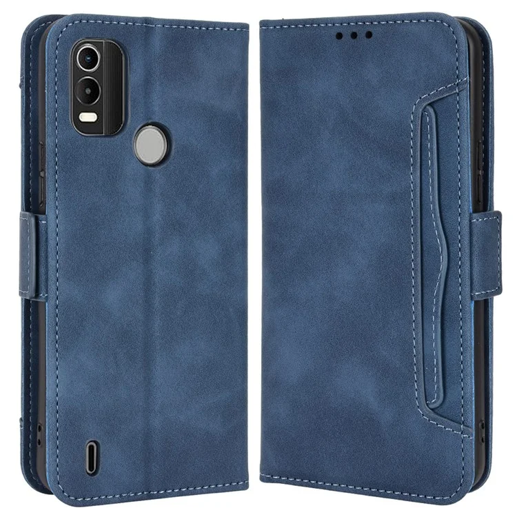 Protective Case for Nokia C21 Plus Folio Flip Anti-drop Wallet Style Phone Cover PU Leather Case with Multiple Card Slots - Blue