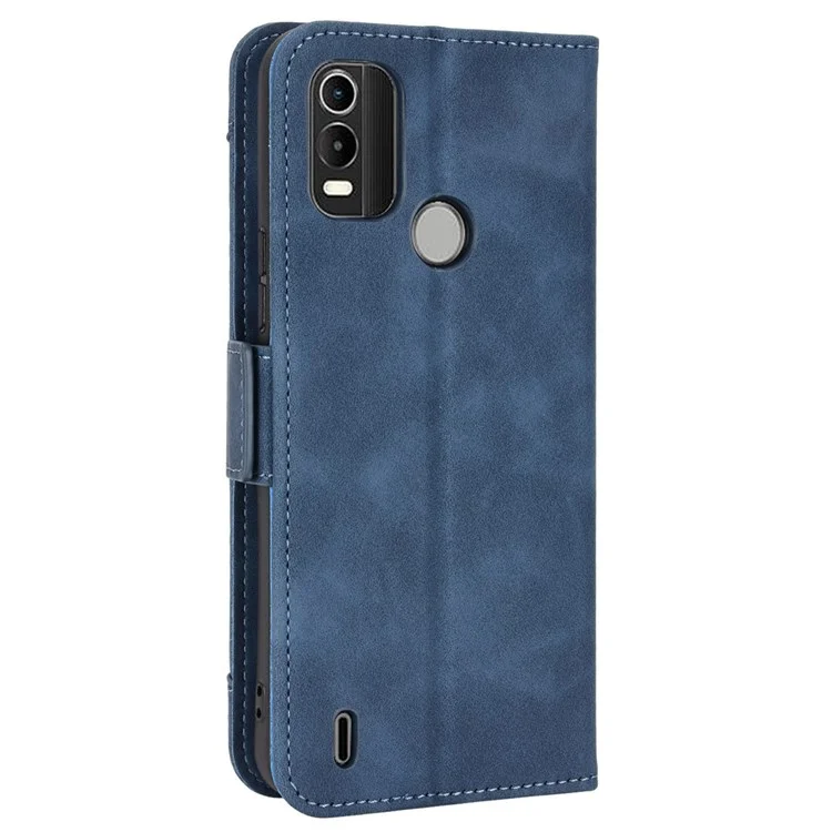 Protective Case for Nokia C21 Plus Folio Flip Anti-drop Wallet Style Phone Cover PU Leather Case with Multiple Card Slots - Blue