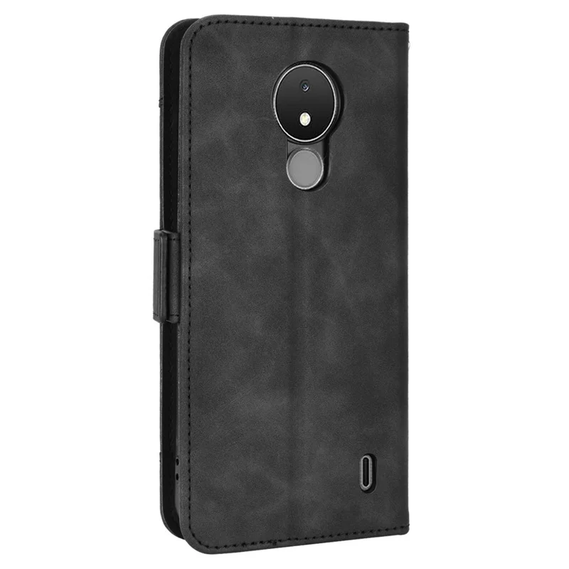 For Nokia C21 4G Full Body Protection Anti-fall PU Leather Case Wallet Stand Phone Shell with Multiple Card Slots - Black