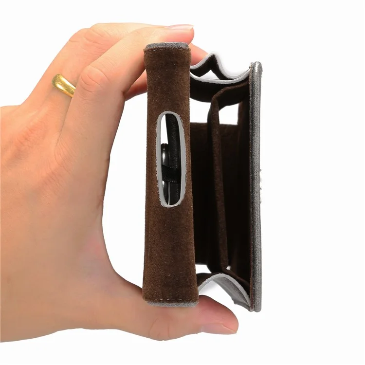 5.8 Inch Vertical Card Holder Two Layers Holster Pouch Case with Belt Hole for iPhone X / Samsung A7 (2017) - Black
