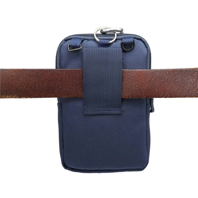 6.4 Inch Outdoor Tactical Molle Pouch Waist Pack Utility Gadget Case with Cell Phone Holster - Dark Blue