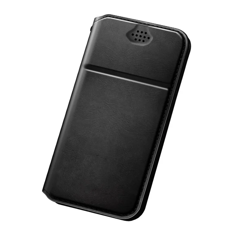 DUX DUCIS No Camera Hole Universal Leather Case for iPhone 8 Plus/LG Q6, Size: 154 x 76mm - Black