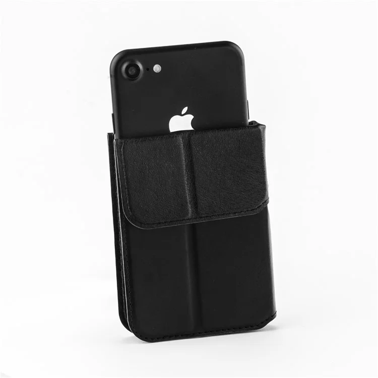 DUX DUCIS Innovative Universal Leather Stand Case for iPhone X/Samsung S8, Size: 165 x 85mm - Black
