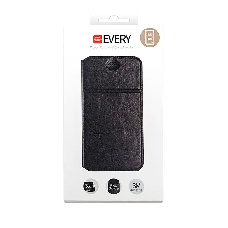 DUX DUCIS Innovative Universal Leather Stand Case for iPhone X/Samsung S8, Size: 165 x 85mm - Black