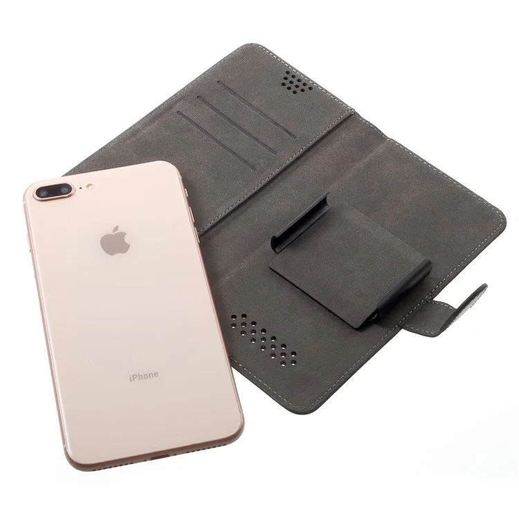 Universal Wallet PU Leather Mobile Casing for iPhone 8 Plus / 7 Plus etc 5.5 inch Smartphone