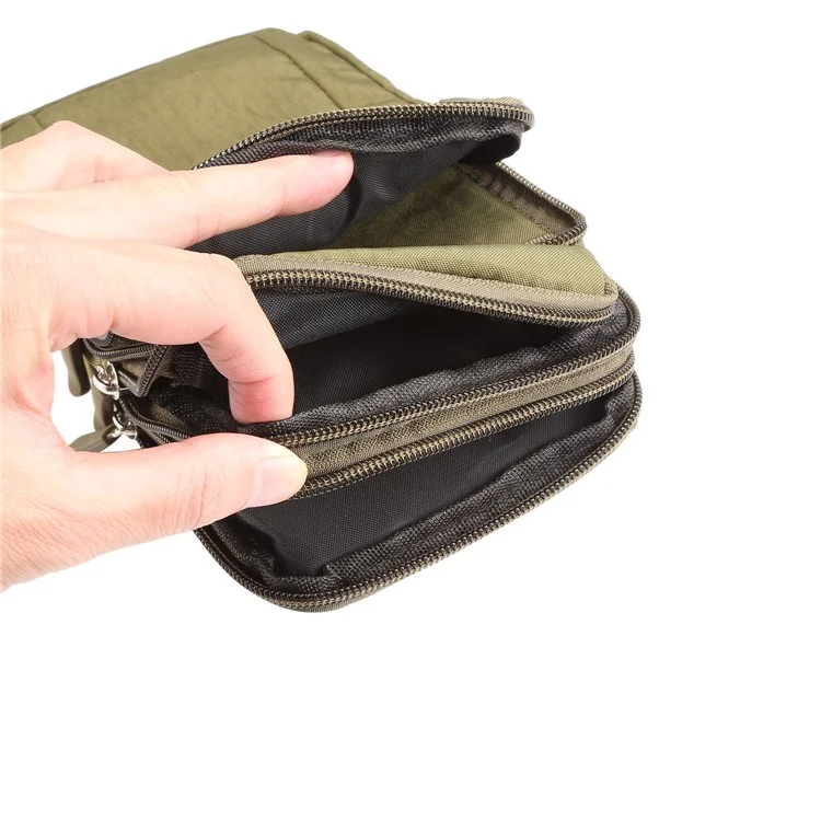 Bolsa Utilitária Tática Móvel ao Ar Livre de 7 Polegadas com Bolso para Celular - Verde