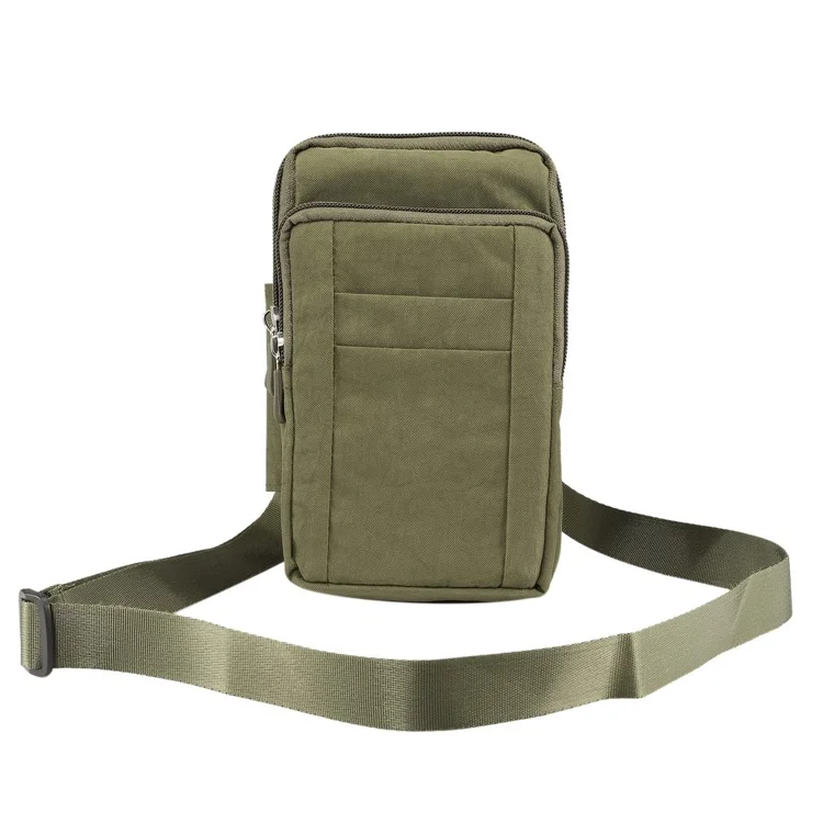 7-Inch Outdoor Tactical Mobile Pouch Waist Pack Utility Gadget Bag with Mobile Phone Holster - Green