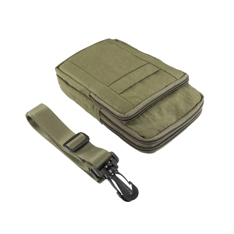 7-Inch Outdoor Tactical Mobile Pouch Waist Pack Utility Gadget Bag with Mobile Phone Holster - Green