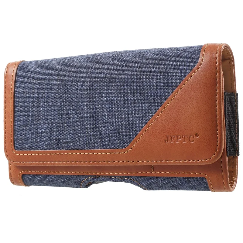 Belt Holster Case for 5.5-inch Phone Leather PU Horizontal Carrying Waist Bag Sleeve - Blue