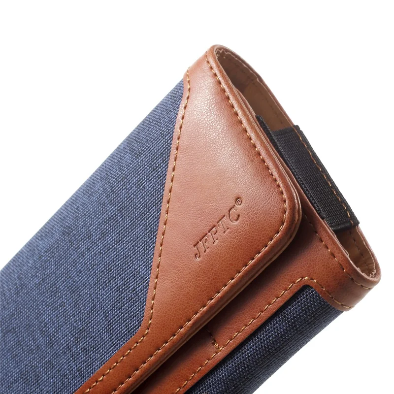 Belt Holster Case for 5.5-inch Phone Leather PU Horizontal Carrying Waist Bag Sleeve - Blue