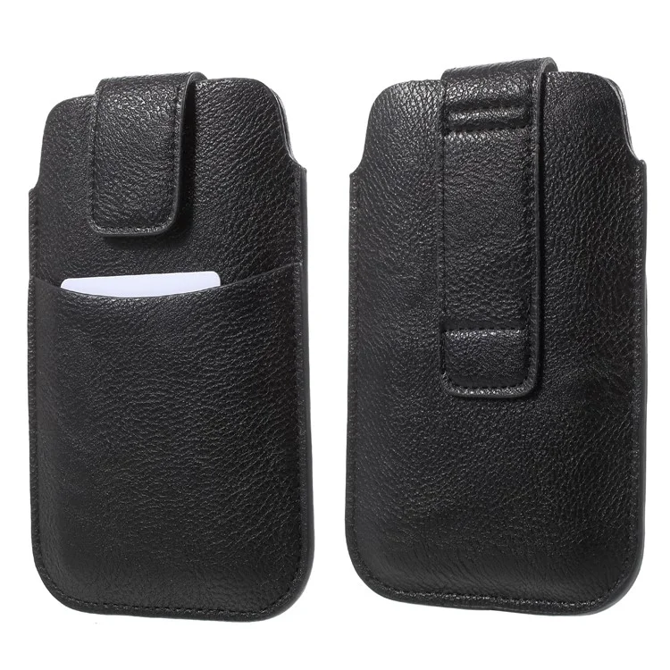 100Pcs/Set Litchi Grain Leather Card Holder Pouch with Belt Loop for iPhone 8 Plus/Samsung Galaxy Note 8 etc.