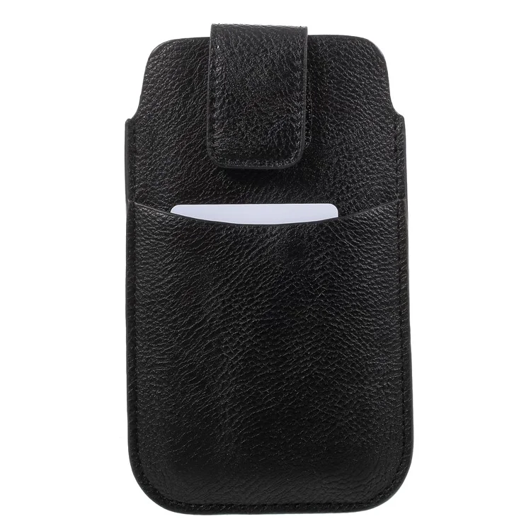 100Pcs/Set Litchi Grain Leather Card Holder Pouch with Belt Loop for iPhone 8 Plus/Samsung Galaxy Note 8 etc.