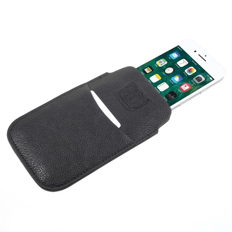 100Pcs/Set Litchi Grain Leather Card Holder Pouch with Belt Loop for iPhone 8 Plus/Samsung Galaxy Note 8 etc.