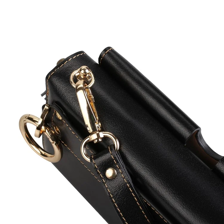 Genuine Leather Zip Pouch Wallet for iPhone 8 Plus / 7 Plus/7 Samsung Note7 Etc - Black