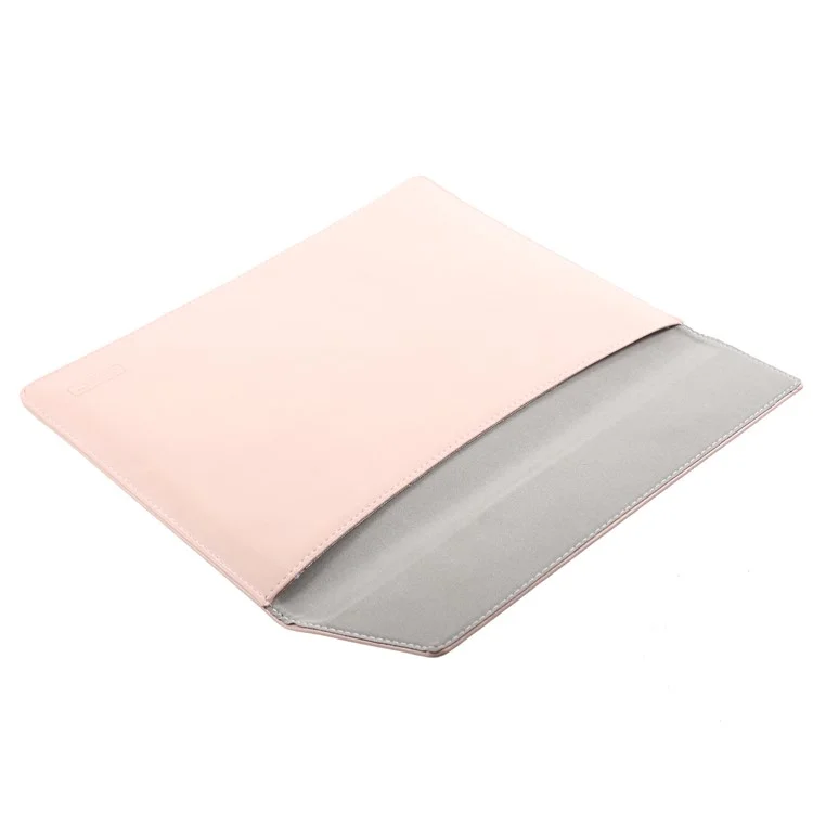 Elegant Series PU Leather Laptop Sleeve Bag Case for Macbook Air/Pro 13.3 Inch, Size: 36x25cm - Pink