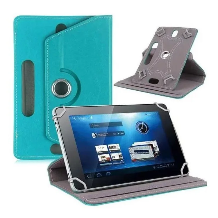 For 10 inch Tablet Protective Cover Universal 360-degree Rotary Stand Leather Tablet Case, Size: 26.5 x 17.5 x 1.2cm - Baby Blue