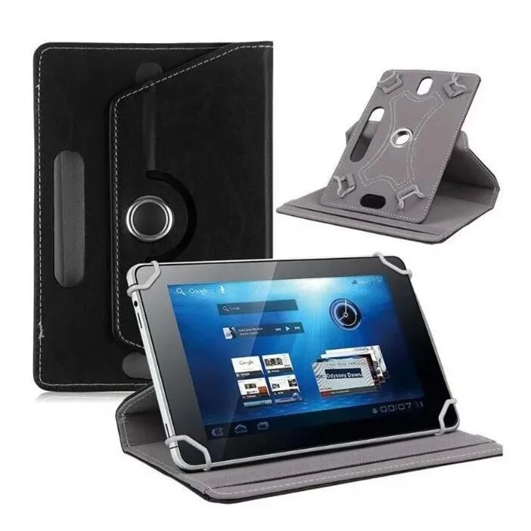 Cubierta De Cuero De Soporte Rotativo Universal De 360 ​​grados Para Huawei MediApad M3 8.4 / Galaxy Tab 8.9, Tamaño: 24 X 16 X 1.2cm - Negro