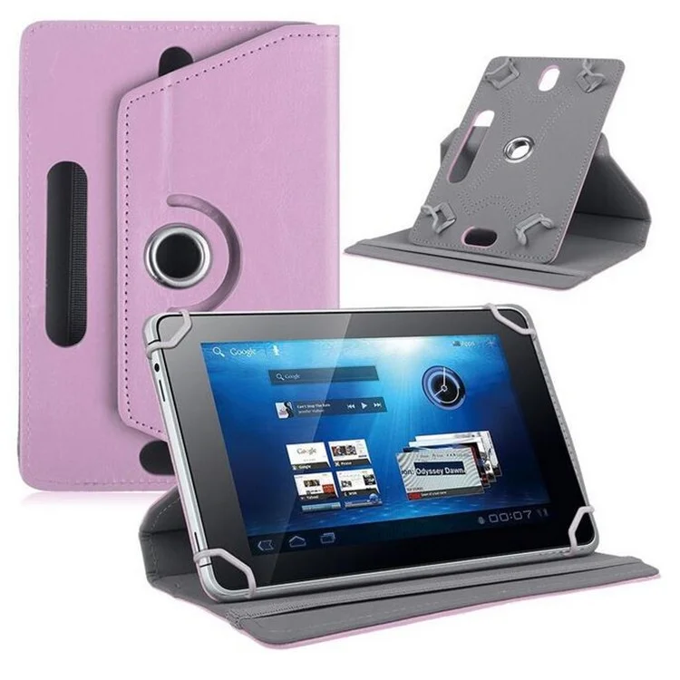 Case de Tableta de Cuero de Soporte Rotativo Universal de 360 ​​grados Para Huawei MediaPad M3 8.4/Galaxy Tab 8.9, Tamaño: 24 x 16 x 1.2cm - Rosado