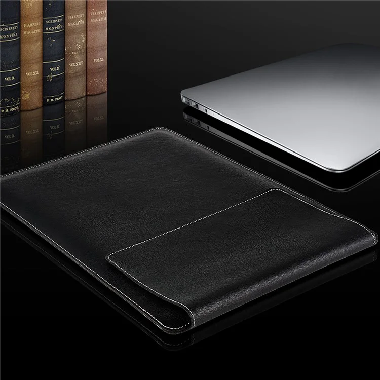 Étui à Pochette à Manches en Cuir PU Avec Coussinet de Souris Pour MacBook Pro 15 Pouces (2016) - le Noir