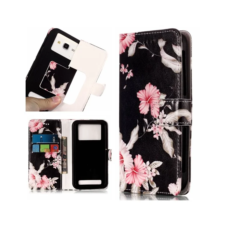 Azalea Flower - Universal Pattern Printing Leather Wallet Mobile Phone Case for iPhone 8/LG K3 (2017)