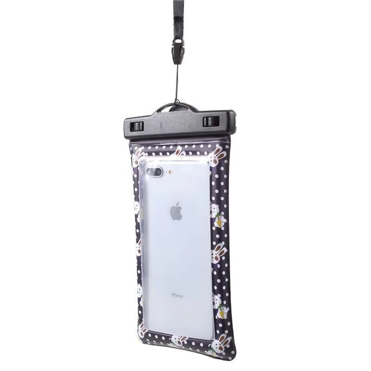 Cartoon Pattern Universal Waterproof Bag Case for 6-inch Smartphone - Black