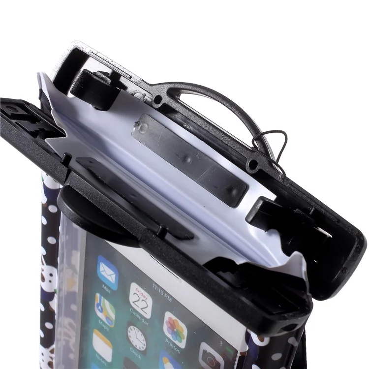 Cartoon Pattern Universal Waterproof Bag Case for 6-inch Smartphone - Black